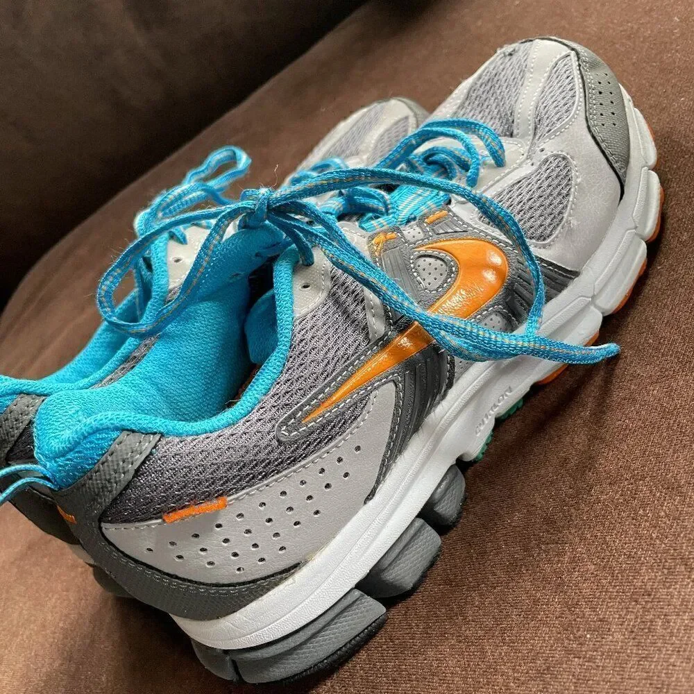 Nike Pegasus 27 Trail Sneaker Woman’s Size 7 Gray Turquoise Orange 407902-002